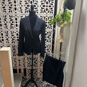 The Limited navy blue two button Blazer and Skirt Set